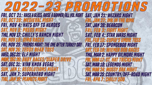 Ice Bears release 2022-23 home game schedule - Knoxville Ice Bears